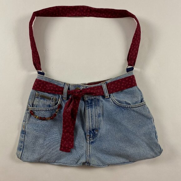 Vintage Homemade Calvin Klein Jeans Denim Shoulder Bag Purse tote Handmade - Picture 2 of 9